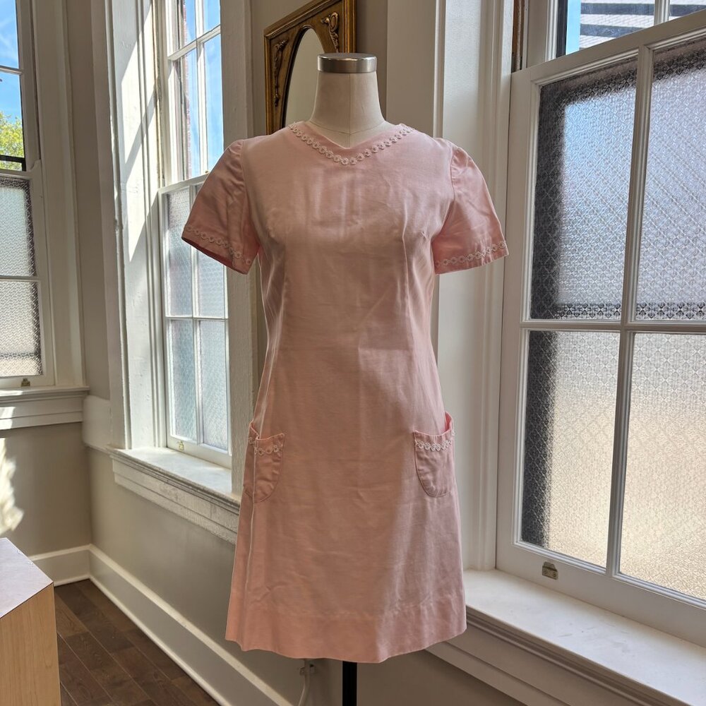 Vintage Pink Hand Embroidered Dress